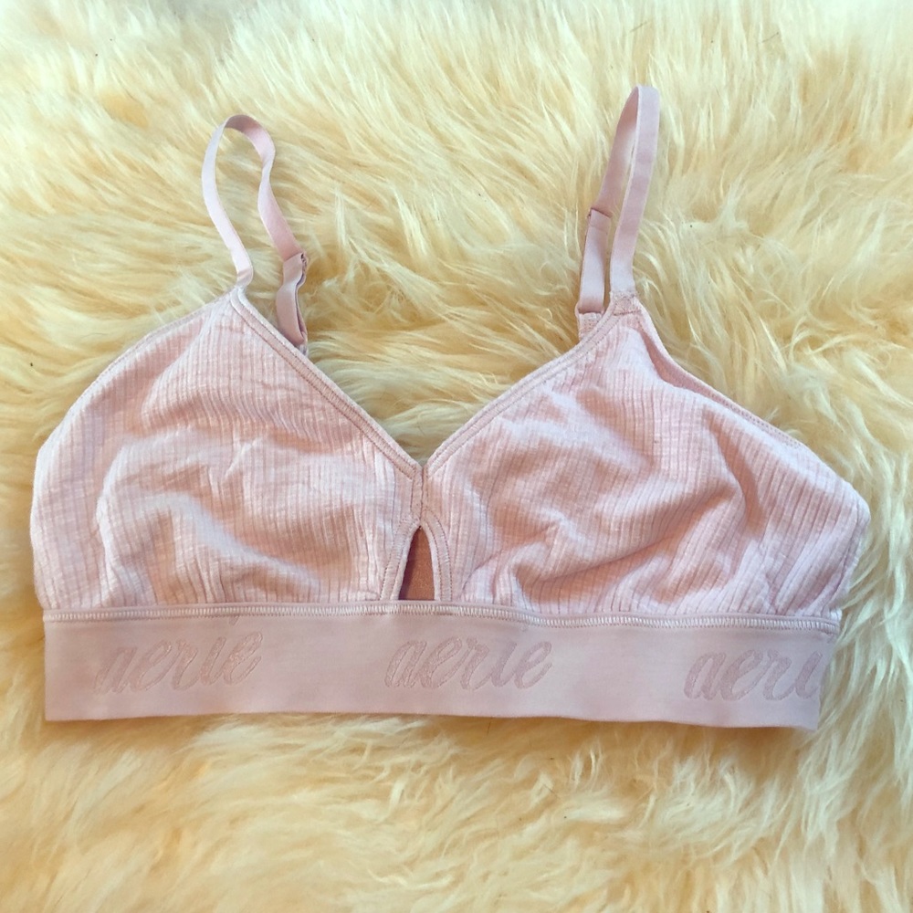 Aerie ribbed logo bralette
